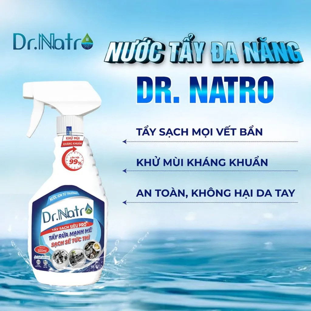Tẩy Đa Năng Siêu Sạch Dr. Natro- Công Nghệ Ion Từ Trường Tẩy Sạch Các Vết Bẩn Dầu Mỡ, Cháy Khét, Làm Sáng Nữ Trang,..... An Toàn, Bảo Vệ Sức Khỏe, Không Hại Da Tay, Thân Thiện Môi Trường