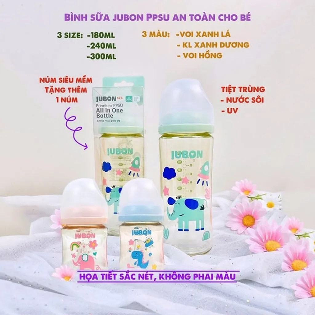 Bình Sữa Jubon Dung Tích 180ml/240ml Jb003 - Lady's Passion