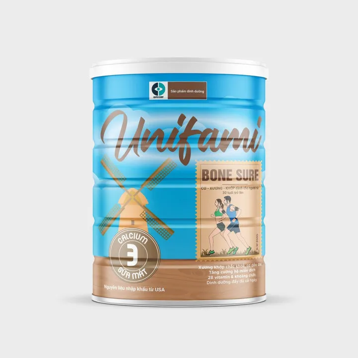 Sữa Bột Unifami Bone Sure 3+ ( 850gr) Tăng Cường Sức Đề Kháng, Cơ Xương Khớp