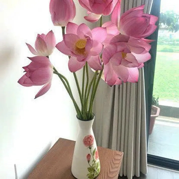 Alternative view of Lọ Hoa Vẽ Tay, Bình Hoa Gốm Sứ Bát Tràng Dáng Ly Decor Cắm Hoa Đều Đẹp -chipxinhxk