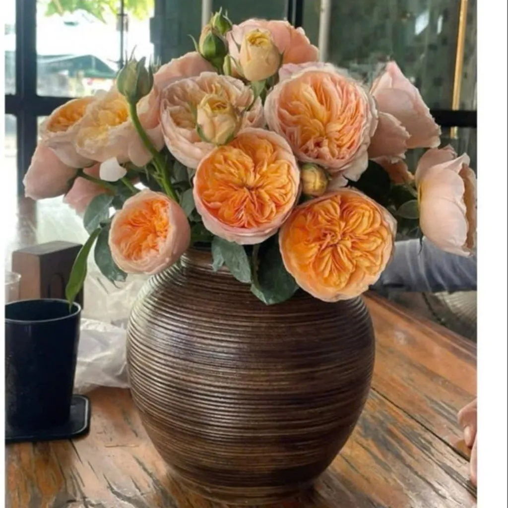 Bình Gốm Bát Tràng Dáng Vò Tròn Men Mộc Vân Ganh, Decor Trang Trí, Căm Hoa Đẹp- Chipxinhxk