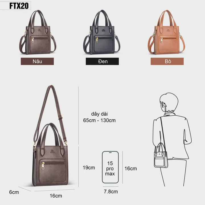 Alternative view of Túi Xách Da Nữ Mini Dáng Đứng Fadoda Ftx20