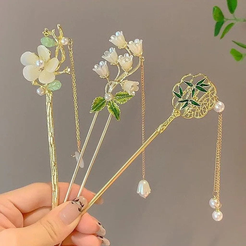 Trâm Cài Tóc Tua Rua Hoa Phong Cách Cổ Điển Cao Cấp Cho Nữ - Dâu Shop