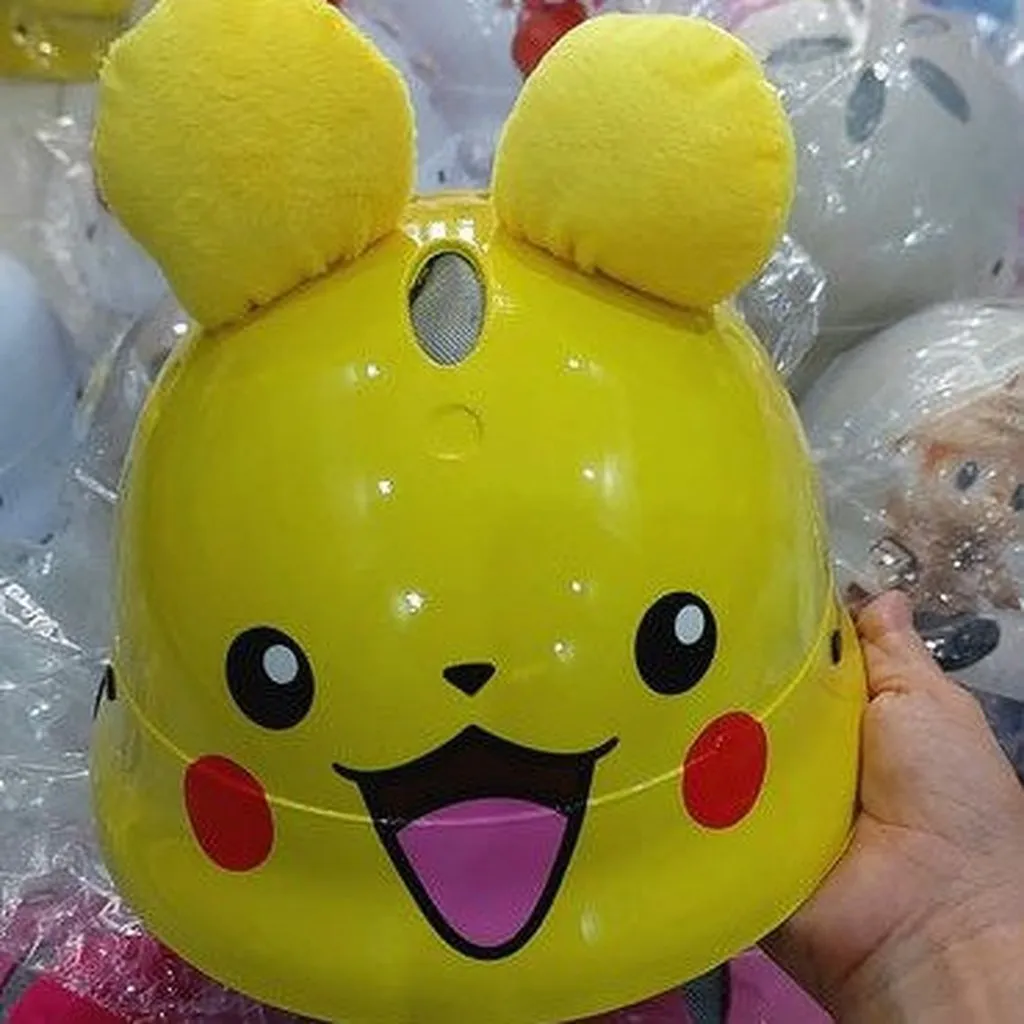 Alternative view of Nón Bảo Hiểm Trẻ Em Bo Vành Mẫu Hot Trend Kuromi, Doraemon, Pokemon, Gấu Dâu ( Có Tai Xinh Xắn ) - Nhà Quân Store