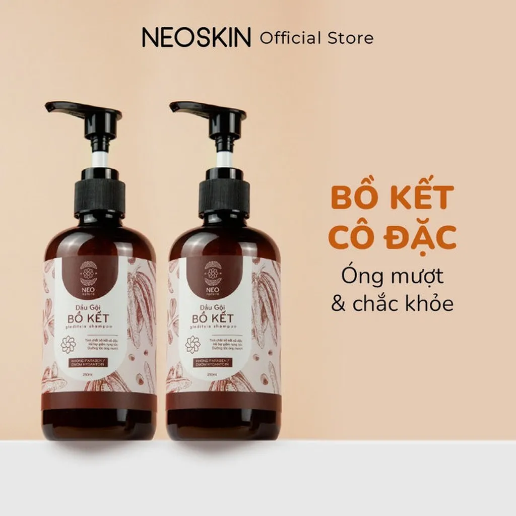 Set 2 Dầu Gội Giảm Gàu Bồ Kết Cô Đặc Kích Thích Mọc Tóc, Chắc Khỏe, Thiên Nhiên, Lành Tính Neoskin 250ml