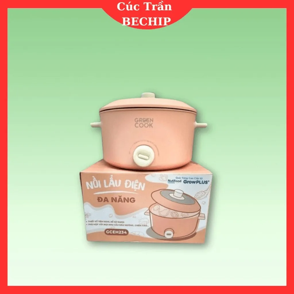Nồi Lẩu Điện Đa Năng Kèm Giá Hấp 28 Cm Công Suất 1000w, Chống Dính Vân Đá Cao Cấp - Ctb809