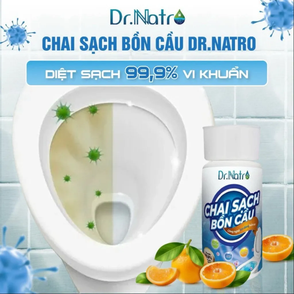 Chai Thả Làm Sạch Bồn Cầu Dr.natro 300ml Tẩy Sạch Vết Bẩn, Ố Vàng Trong Bồn Cầu, Toilet
