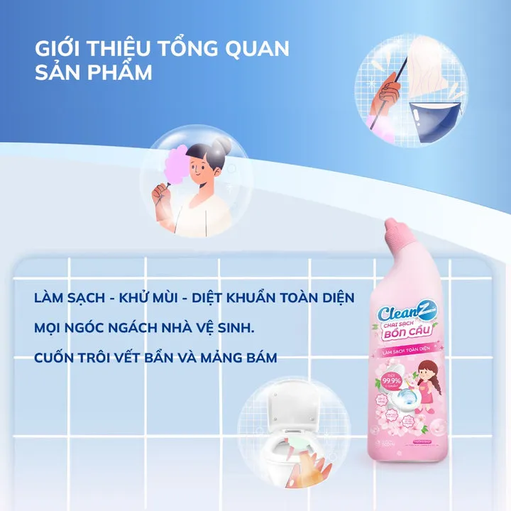 Alternative view of Chai Nước Tẩy Rửa Bồn Cầu, Toilet, Nhà Vệ Sinh Hương Hoa Anh Đào Khử Mùi Diệt Khuẩn Ctb809 - Bechip