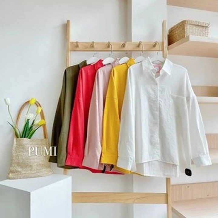 [shoppumi]áo Sơ Mi Nữ Tay Dài Vải Đũi Dáng Oversize Nhiều Màu Đẹp Phong Cách Công Sở, Năng Động Pumi 15920