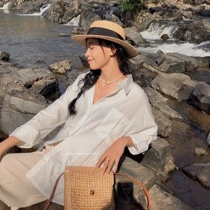 Alternative view of [shoppumi]áo Sơ Mi Nữ Tay Dài Vải Đũi Dáng Oversize Nhiều Màu Đẹp Phong Cách Công Sở, Năng Động Pumi 15920