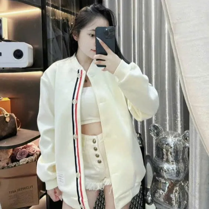 Áo Bomber Thome Kẻ Sọc Dọc Form Rộng