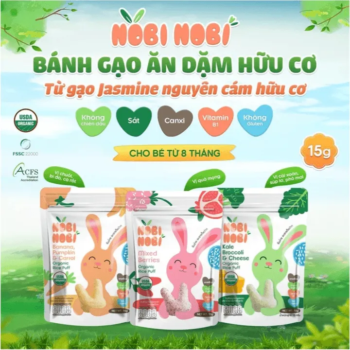 Bánh Gạo Ăn Dặm Hữu Cơ Nobi Nobi Cho Bé Từ 8 Tháng L032 - Lady's Passion