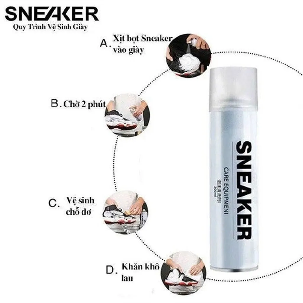 Alternative view of Chai Xịt Tạo Bọt Tuyết Vệ Sinh Giày Sneaker 300ml - Nhà Quân Store