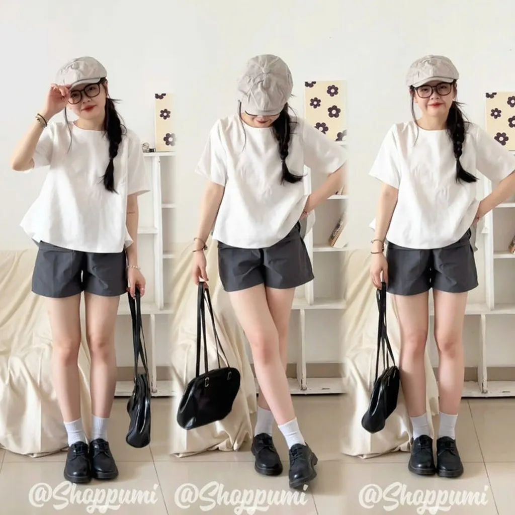 Alternative view of [shoppumi] Áo Kiểu Baby Doll Peplum Nữ Cổ Tròn Tay Ngắn Nhiều Màu Freesize Pumi 15684