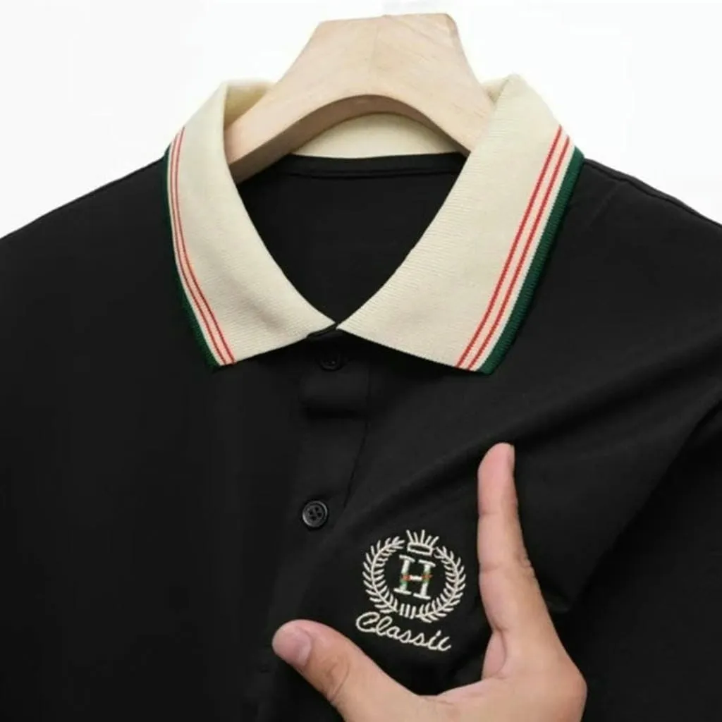 Áo Thun Polo Cổ Bẻ Thêu Logo Bông Lúa H Vải Thun Cotton Co Giãn 4 Chiều Cực Sang Trọng - Lê Phương Boutique