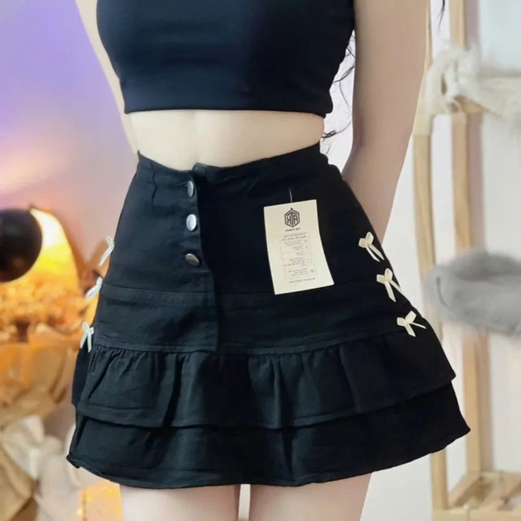 Alternative view of Chân Váy Kaki 2 Tầng Đính Nơ - Lê Phương Boutique
