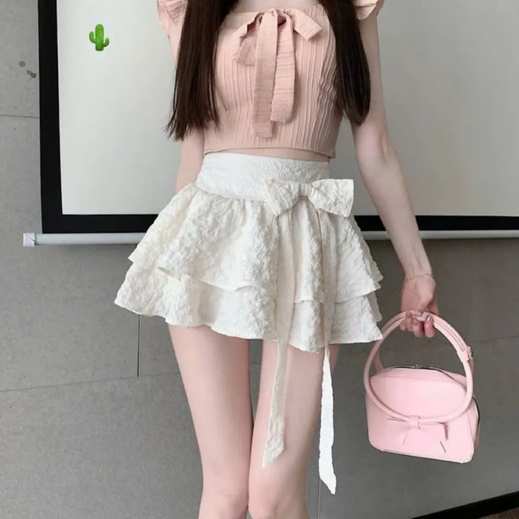 Chân Váy Xốp 2 Tầng Đính Nơ - Lê Phương Boutique