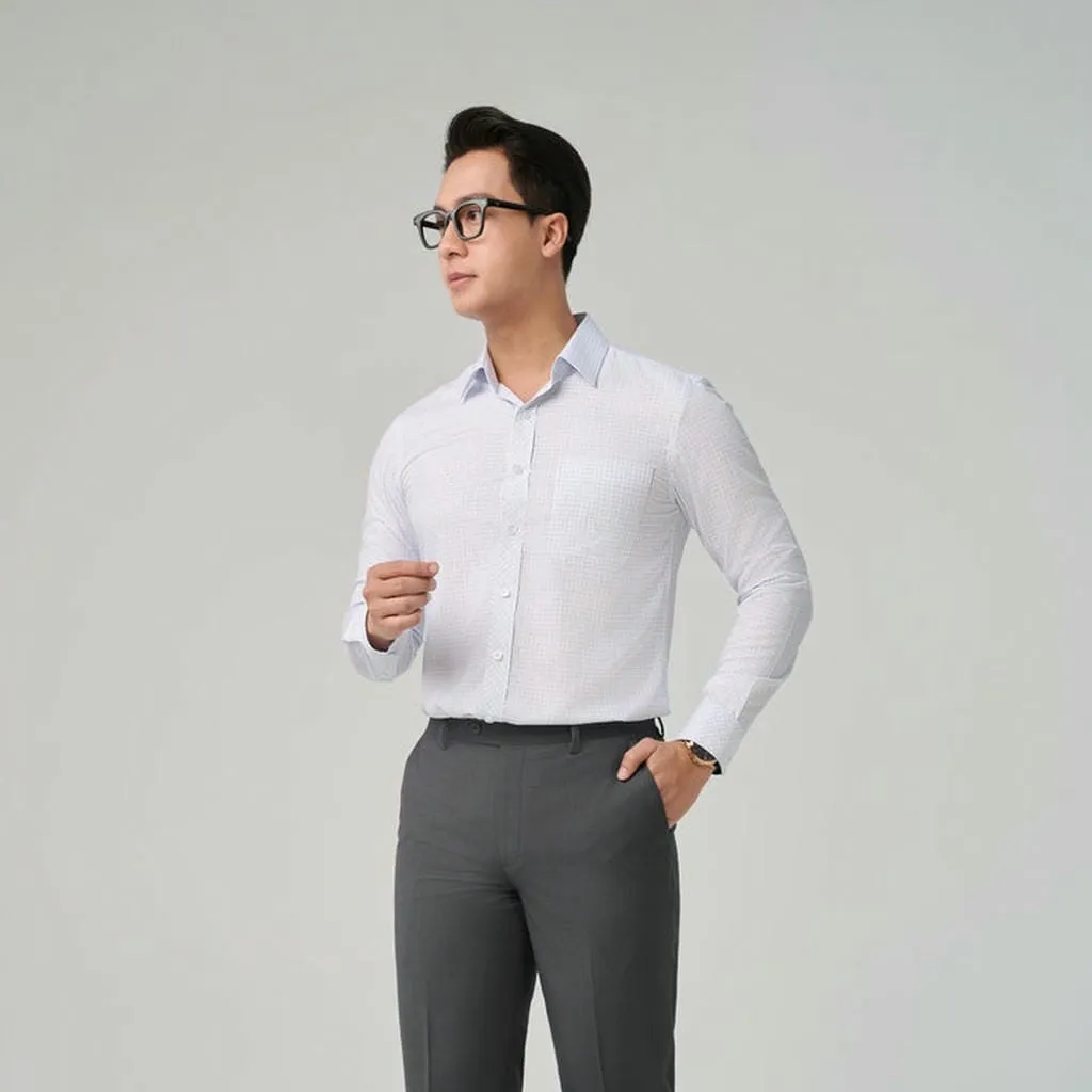 Alternative view of Áo Sơ Mi Nam Caro Tay Dài Merriman Mã Thmol481 Sợi Tre
