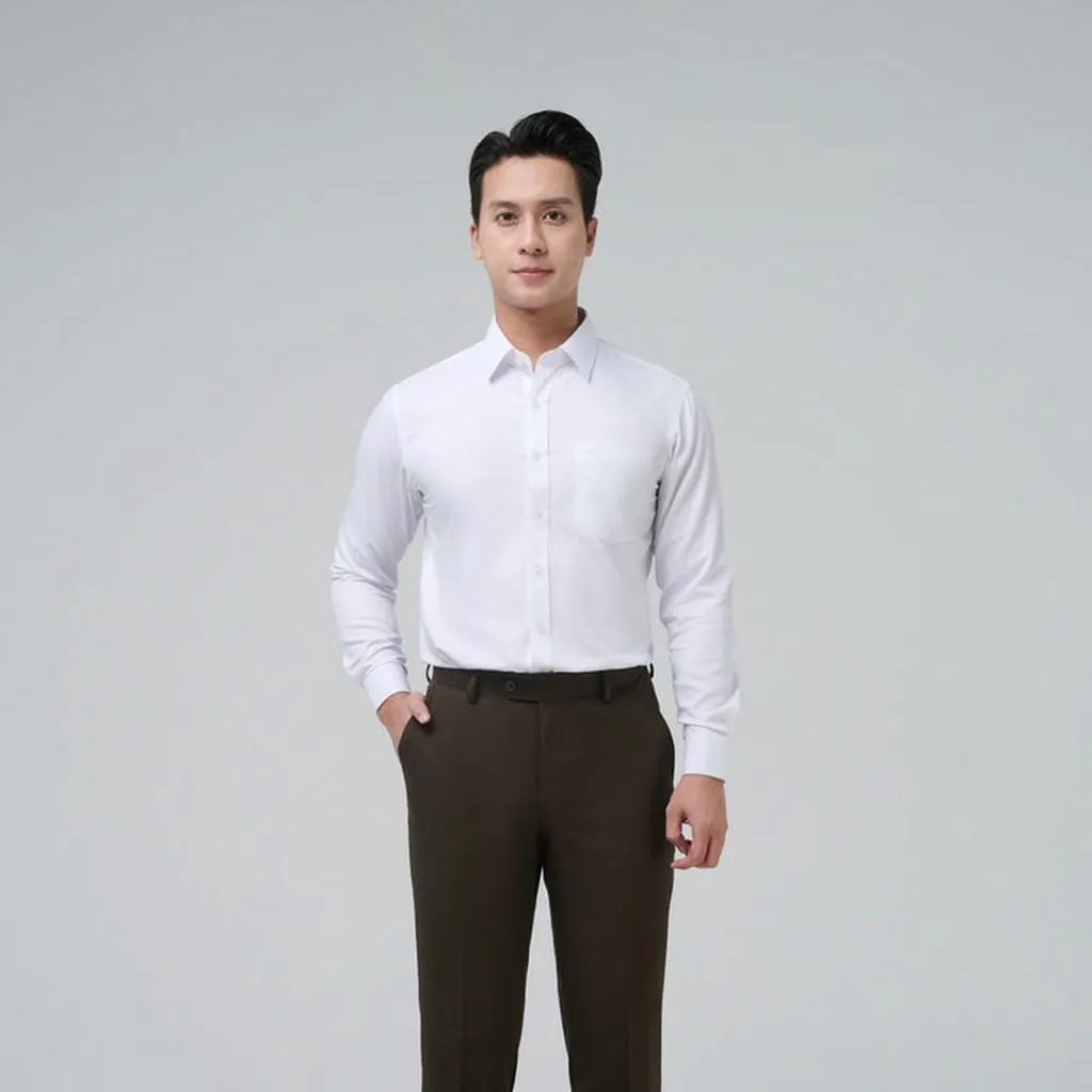 Áo Sơ Mi Trắng Nam Vải Bạc Hà Cao Cấp Merriman Mã Thmol474
