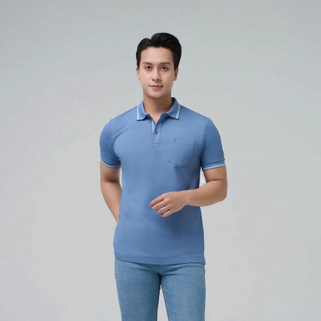 Áo Thun Nam Có Cổ Merriman Mã Thmts057 Màu B.denim