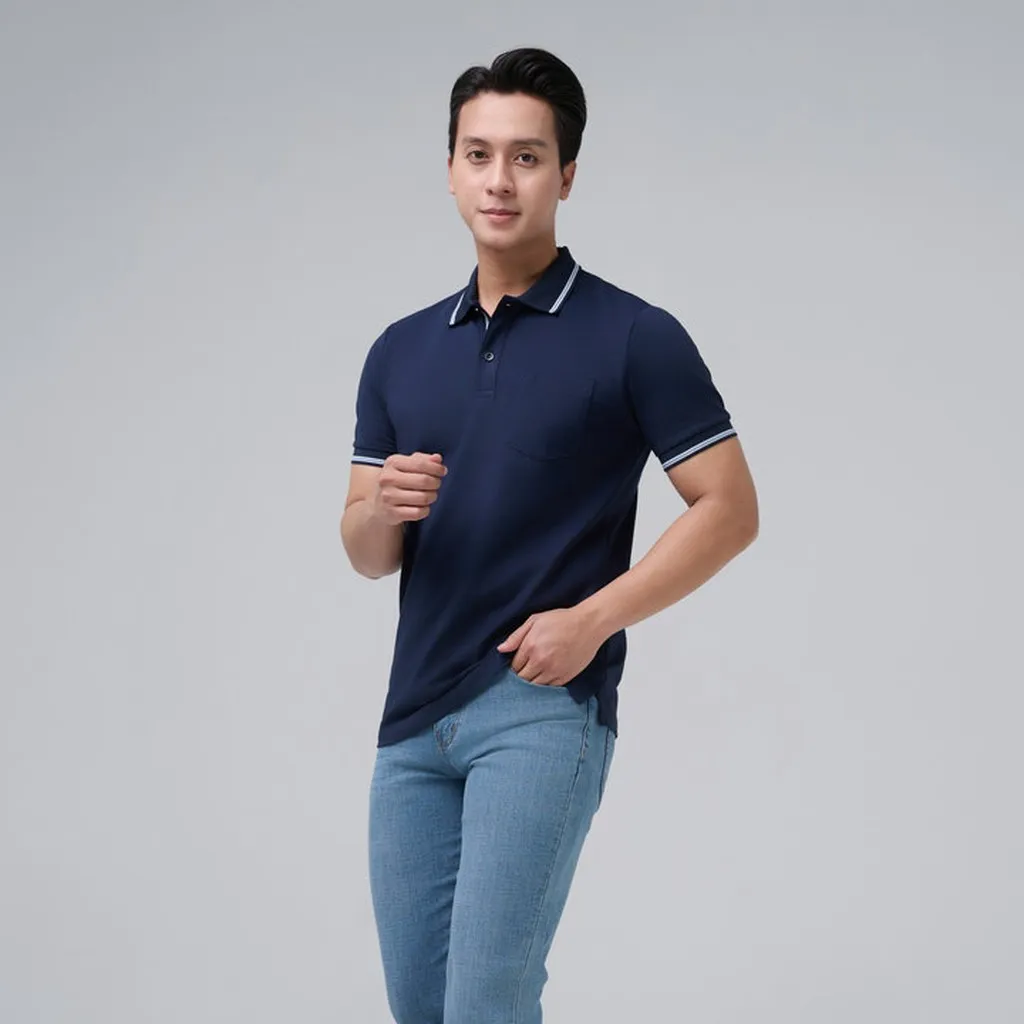 Áo Polo Nam Cao Cấp Merriman Mã Thmts057 Màu Navy