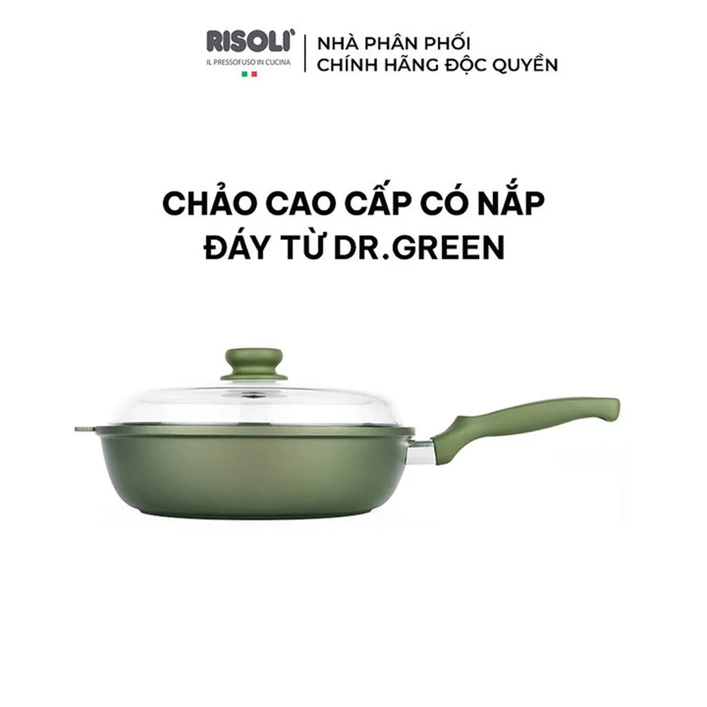 Alternative view of Chảo Cao Cấp Có Nắp + Đế Từ Dr.green - 00105drin/28 - Risolì