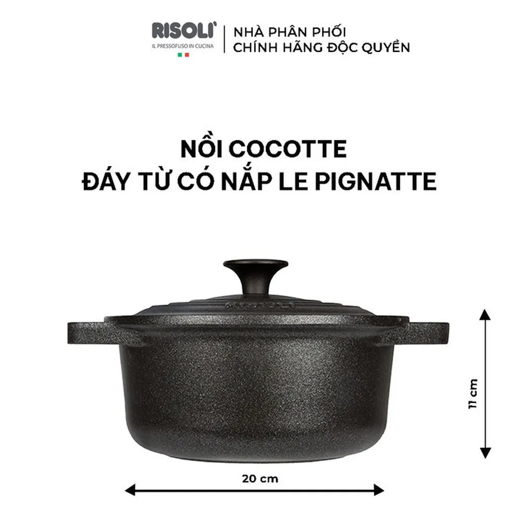 Alternative view of Nồi Cocotte Đáy Từ Có Nắp Le Pignatte (size: 20,24,28) - 00097pin/20p,24p,28p - Risolì