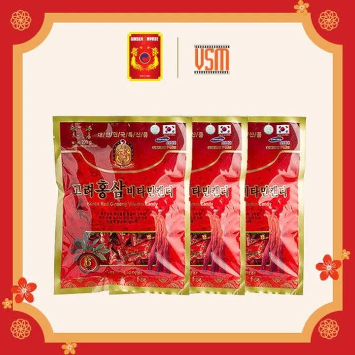 Combo 3 Gói Kẹo Sâm Vitamin Hàn Quốc 200g - Ginseng House