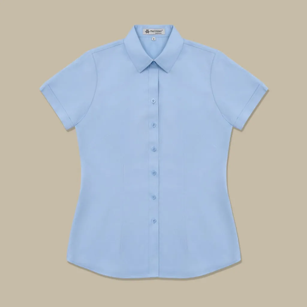 Áo Sơ Mi Nữ Sợi Tre Merriman Mã Thwss020 Màu Xanh