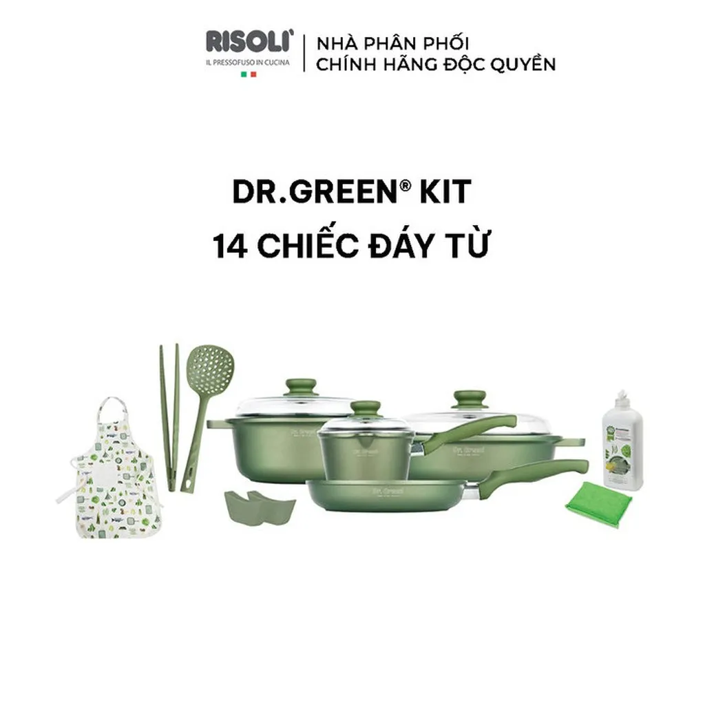 Bộ Nồi 4 Chiếc Bằng Hợp Kim Nhôm & Phụ Kiện Nhà Bếp. - 03set14drin - Risolì