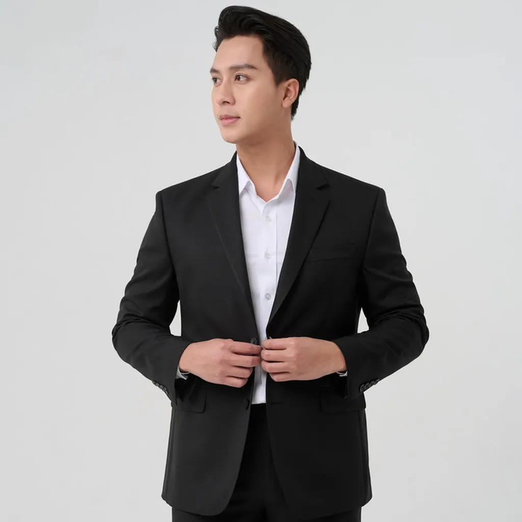 Vest Bộ Nam Màu Đen Merriman Mã Thmov059 Chất Liệu Nano Cao Cấp