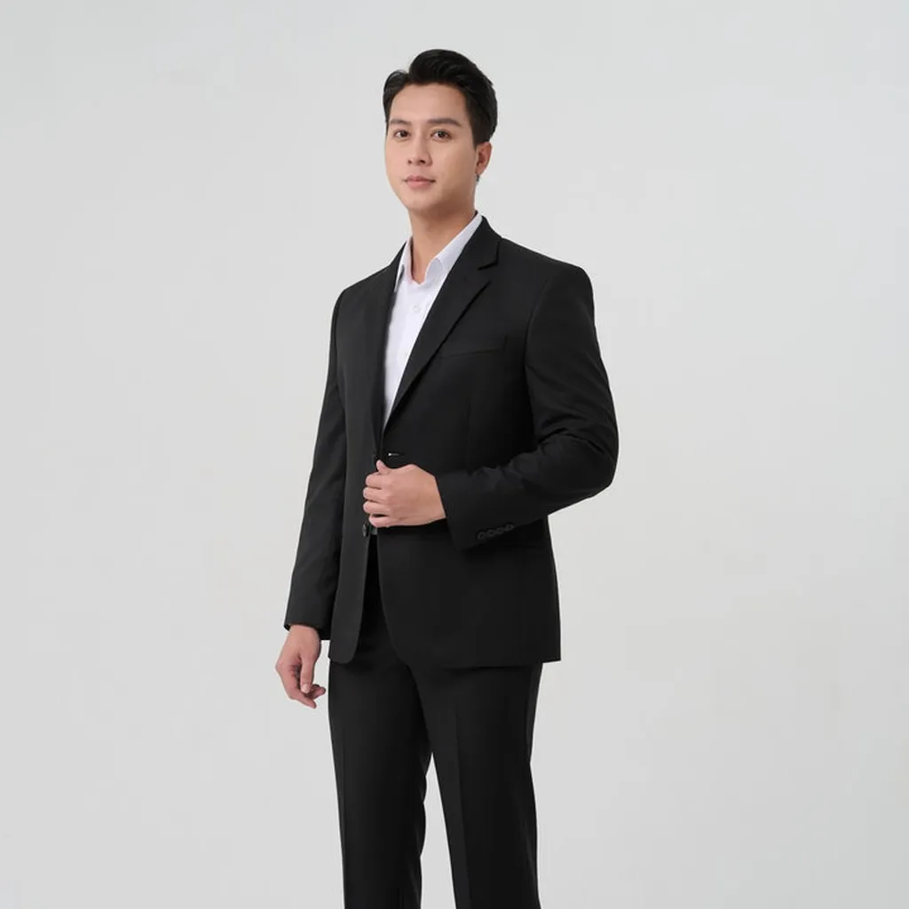Alternative view of Vest Bộ Nam Màu Đen Merriman Mã Thmov059 Chất Liệu Nano Cao Cấp