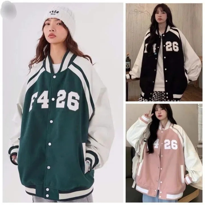 Xả Áo Khoác Bomber Chất Dạ Loại 1 Form Rộng- Chữ F426