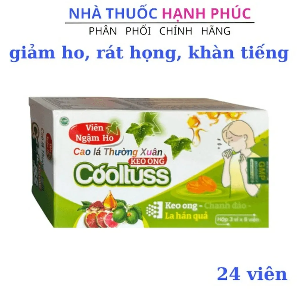 Viên Ngậm Ho Cao Lá Thường Xuân Giúp Giảm Ho, Khàn Tiếng, Long Đờm Hộp 24 Viên-royal