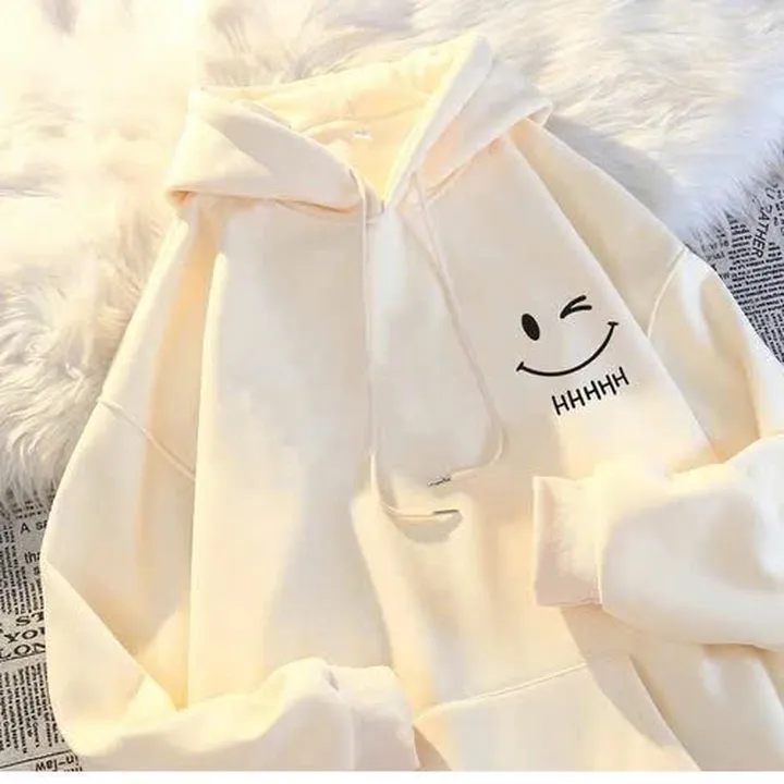 Alternative view of Xả Áo Hoodie Form Rộng Mũ 2 Lớp--mặt Cười Chữ H-h-h-h-h