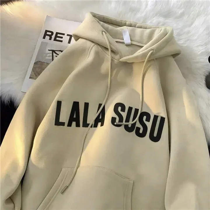 Xả Áo Hoodie Lala Susu Form Rộng Mũ 2 Lớp