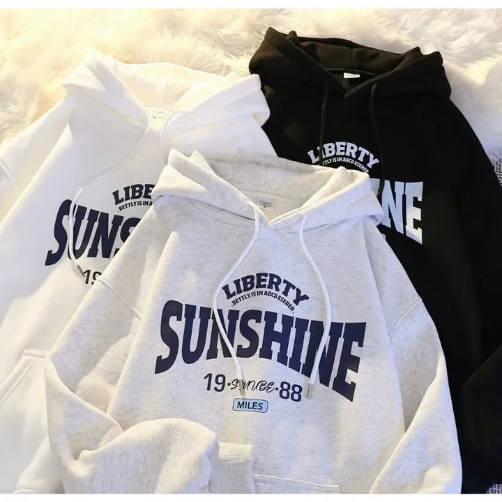 Xả Áo Hoodie Mũ 2 Lớp Form Rộng -chữ Sunshine