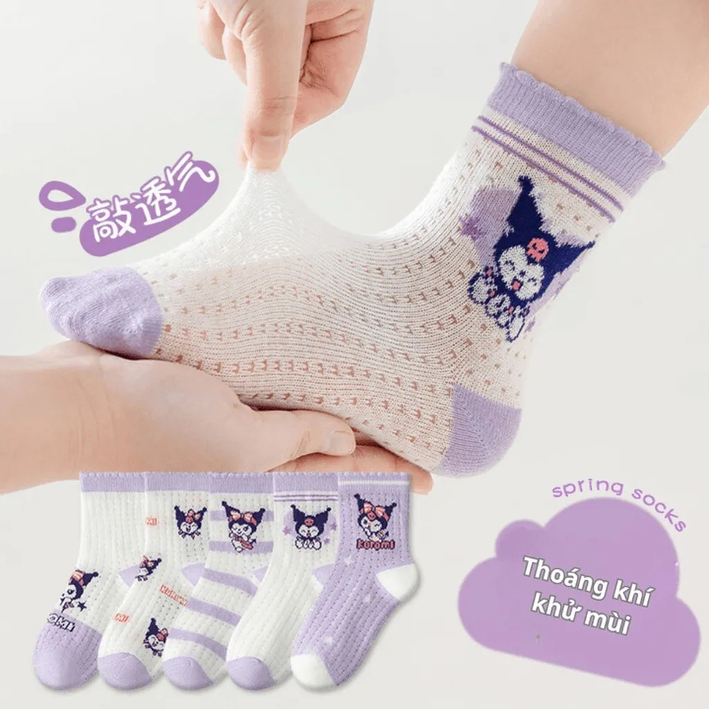 Alternative view of Combo 5 Đôi Tất, Vớ In Hình Koromi Ngộ Nghĩnh, Chất Liệu 100% Cotton, Thoáng Khí, Kháng Khuẩn, Cho Bé 3-10 Tuổi Ch169 - Bh Kids