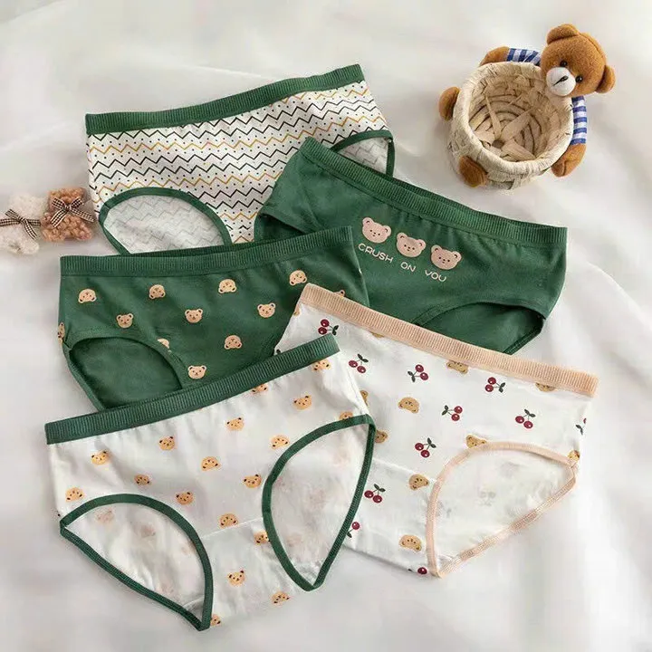 Alternative view of Set 5 Quần Lót Gấu Xanh Dễ Thương Từ 40-50kg Dành Cho Nữ