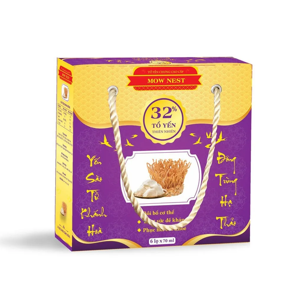 Yến Sào Mow Nest 32% Đông Trùng Hạ Thảo Lốc 6 Lọ X 70ml