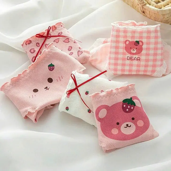 Alternative view of Set 5 Quần Lót Gấu Hồng Siêu Dễ Thương Từ 40-60kg Dành Cho Nữ
