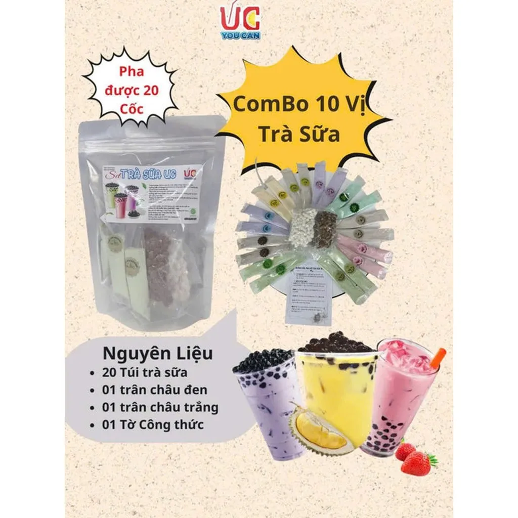 Combo 10 Vị 20 Gói Trà Sữa Hòa Tan, Dễ Pha Chế Tại Nhà - Lady's Passion