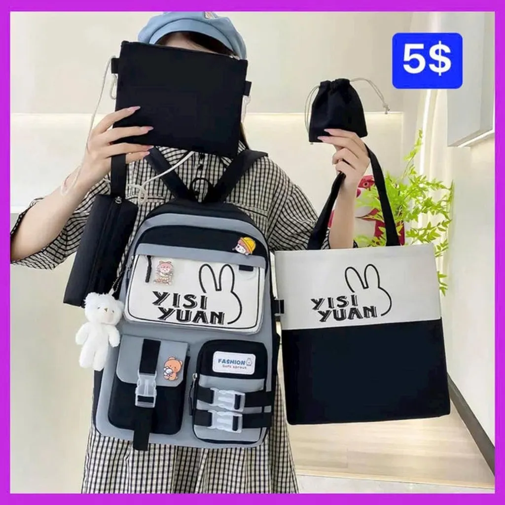 Set Balo 4 Món Yisi Yuan Vừa A4 St57r- Sam Store
