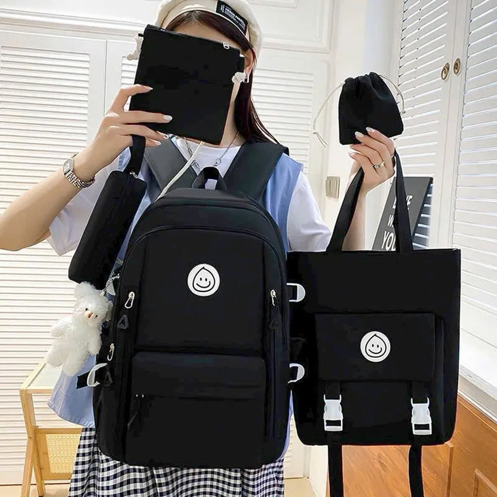 Alternative view of Set Balo 4 Món Đi Học Hình Mặt Cười Vừa A4 F67t - Sam Store