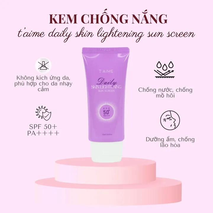 Alternative view of [tuýp] Kem Chống Nắng Nâng Tông Chống Lão Hóa 50ml T'aime Daily Skin Lightening