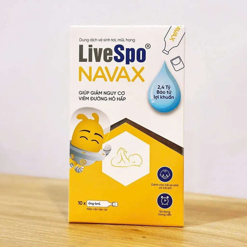 Alternative view of Livespo Navax Sơ Sinh 10 Ống - Bào Tử Lợi Khuẩn Giúp Giảm Nguy Cơ Viêm Đường Hô Hấp - Livespo Pharma
