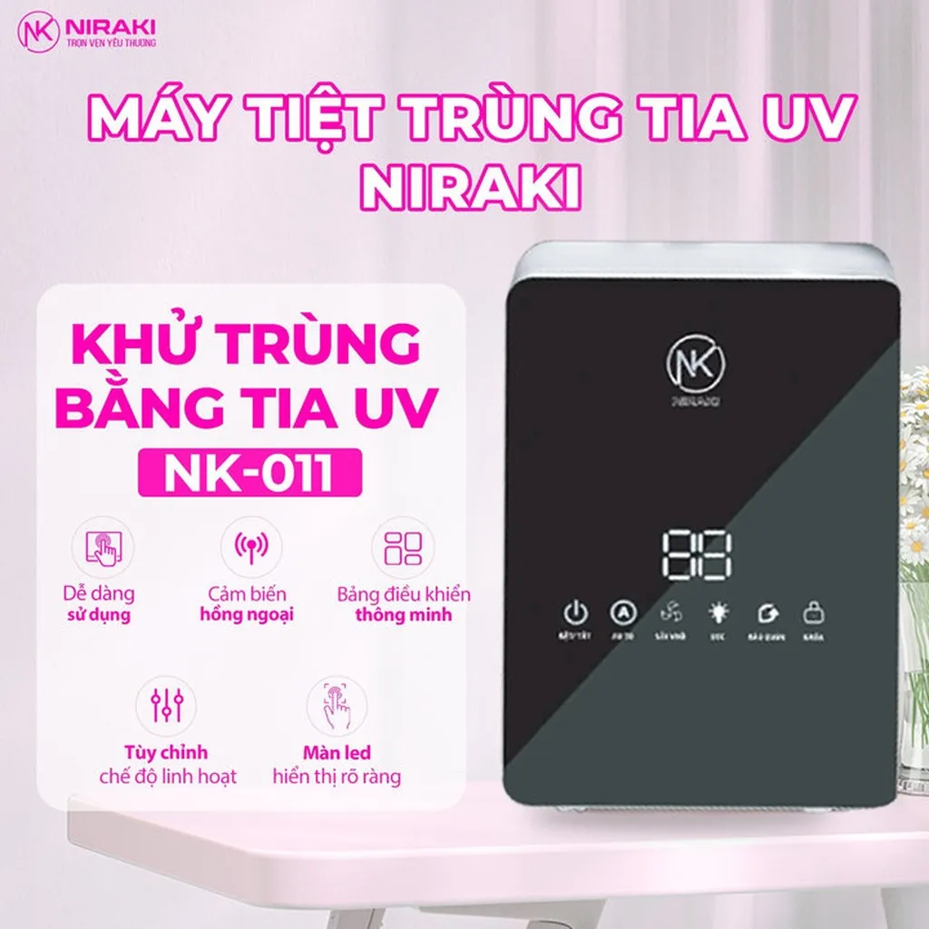 Alternative view of Máy Tiệt Trùng Niraki - Tiệt Trùng Bình Sữa, Sấy Khô, Bảo Quản Đồ Dùng Cho Bé - Tia Uvc, Mặt Tráng Gương, Dung Tích 18 Lít Bảo Hành Chính Hãng 18 Tháng
