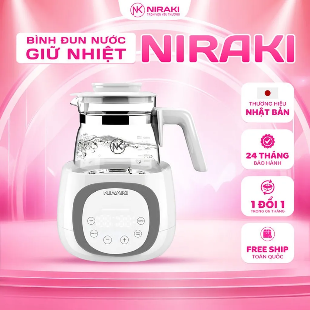 Bình Đun Nước Pha Sữa, Hâm Sữa, Giữ Nhiệt 24h Bảo Hành Chính Hãng 24 Tháng