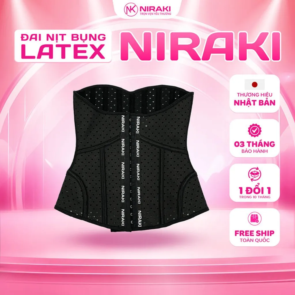 Đai Latex Niraki, Định Hình Vóc Dáng, Siết Eo Thương Hiệu Nhật Bản