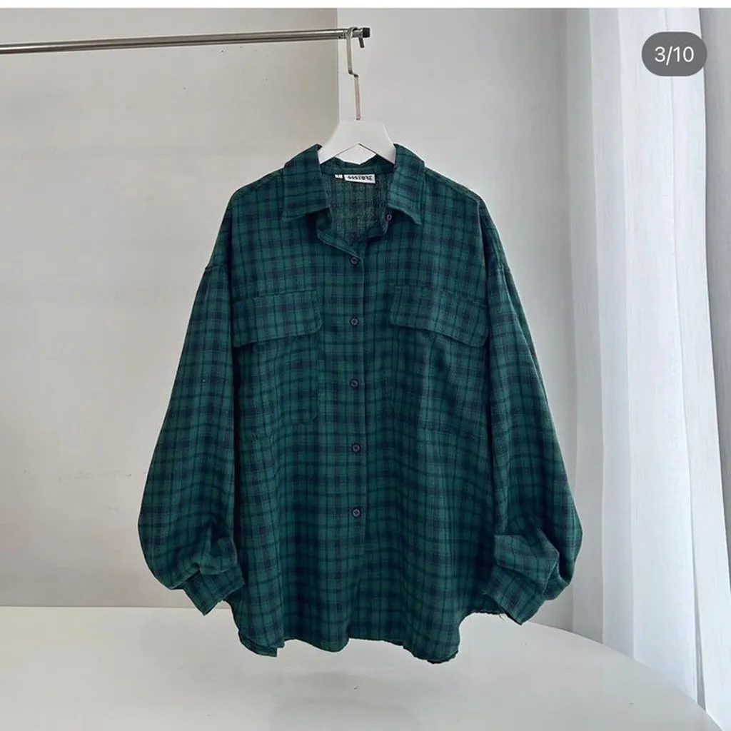 Alternative view of Áo Sơ Mi Caro Nam Nữ Nhiều Màu Cá Tính - Htm Fashion